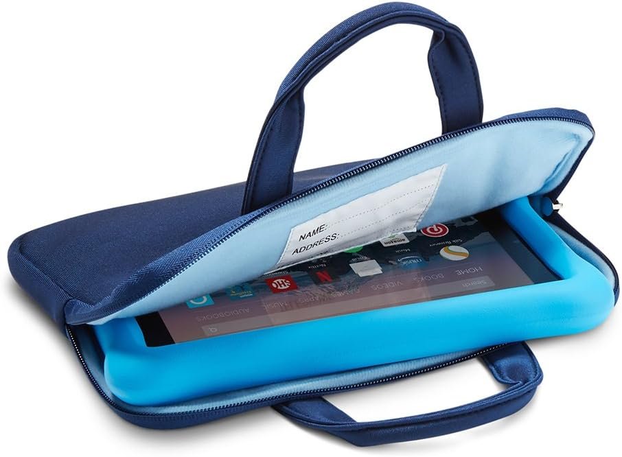 Zipper Sleeve for all versions of Fire Kids Edition 7" or 8" Tablets | Navy Blue