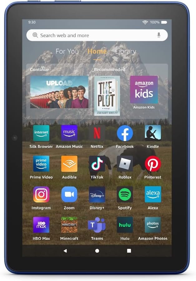 Amazon Fire HD 8 tablet, 8” HD Display, 32 GB, 30% faster processor, designed for portable entertainment, (2022 release), Denim