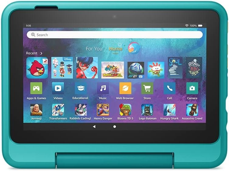 Amazon Kid-Friendly Case for Fire 7 tablet (Only compatible with 12th generation tablet, 2022 release) - Hello Teal