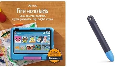Fire HD 10 Kids Tablet (32GB, Blue) + Kids Stylus