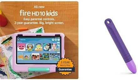 Fire HD 10 Kids Tablet (32GB, Pink) + Kids Stylus