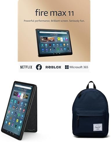 Amazon Fire Max 11 Bundle with Herschel Classic Backpack and Magnetic Cover