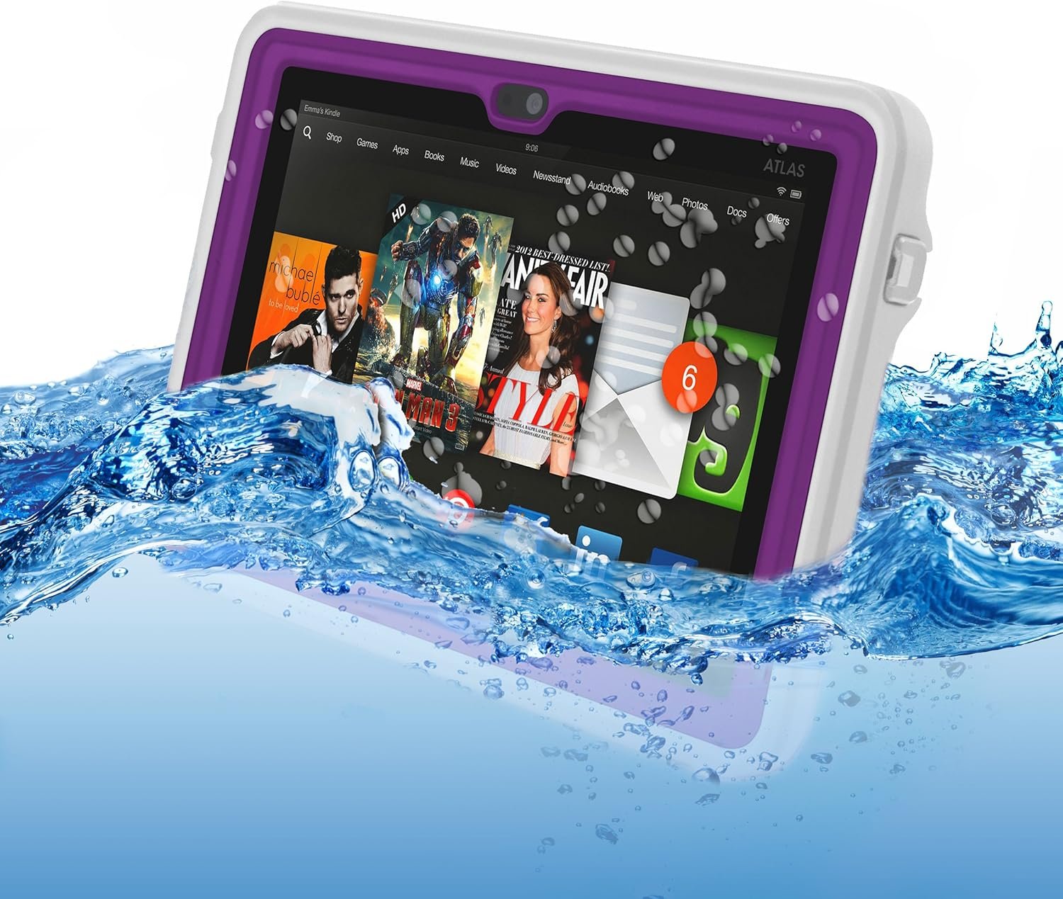 Atlas Waterproof Case for Kindle Fire HDX 7" by Incipio, Purple