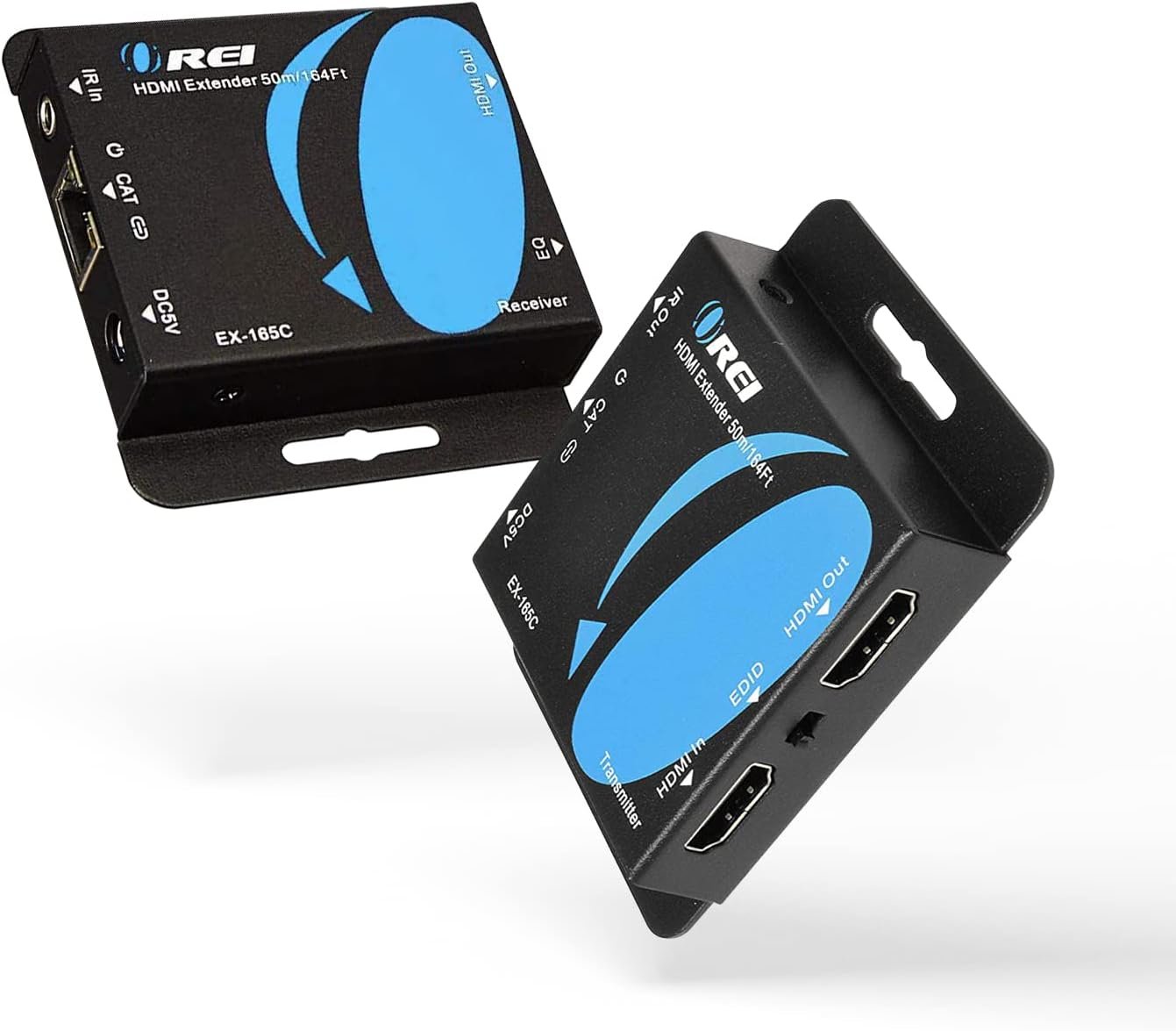 OREI HDMI over Ethernet Extender over Cat6/Cat7 Cable upto 165 Feet 1080p, Full HD, Local Loop Out Option, with IR Control EDID POC Function Transmitter and Receiver (EX-165C)