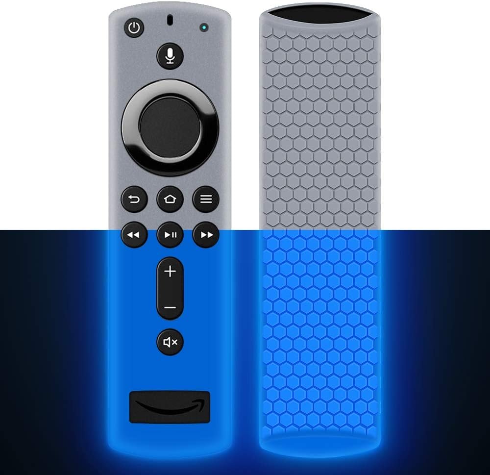 Remote Case/Cover for Fire TV Stick 4K,Protective Silicone Holder Lightweight[Anti Slip]ShockProof for Fire TV Cube/Fire TV(3rd Gen)Compatible with All-New 2nd Gen Alexa Voice Remote Control-Glow Blue
