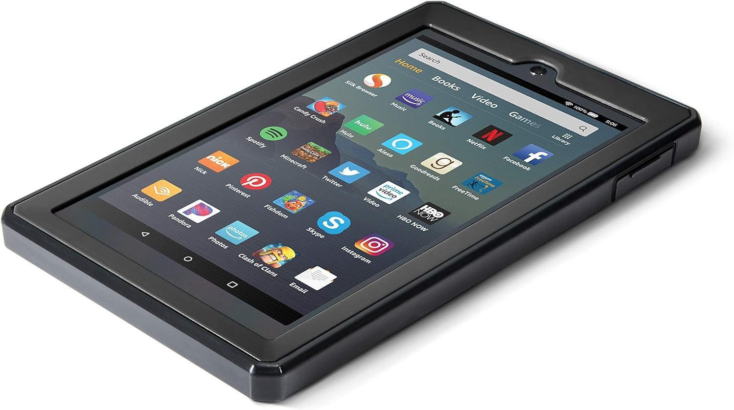 Nupro Heavy Duty Shock-Proof Standing Cover with Screen Protector For Fire 7 Tablet, Black