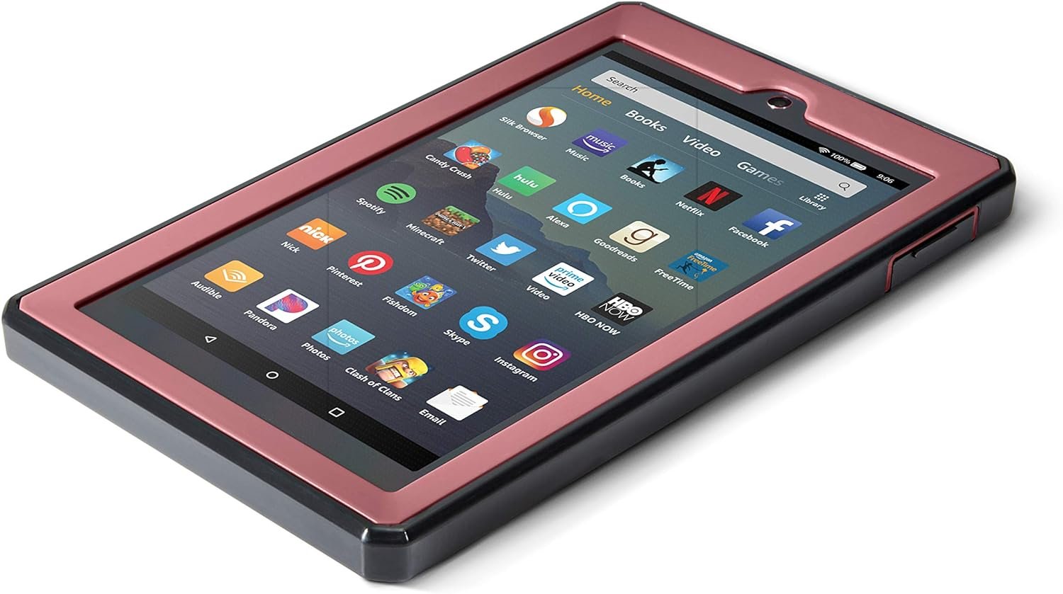 Nupro Heavy Duty Shock-Proof Standing Cover with Screen Protector For Fire 7 Tablet, Plum