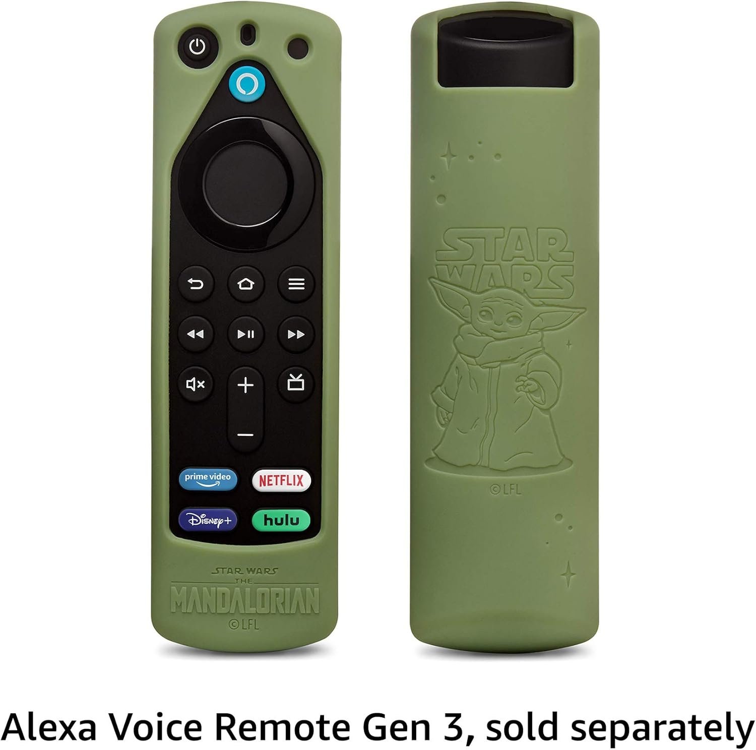 Star Wars The Mandalorian Remote Cover, for Fire TV Alexa Voice Remote Gen 3 (Grogu Green)