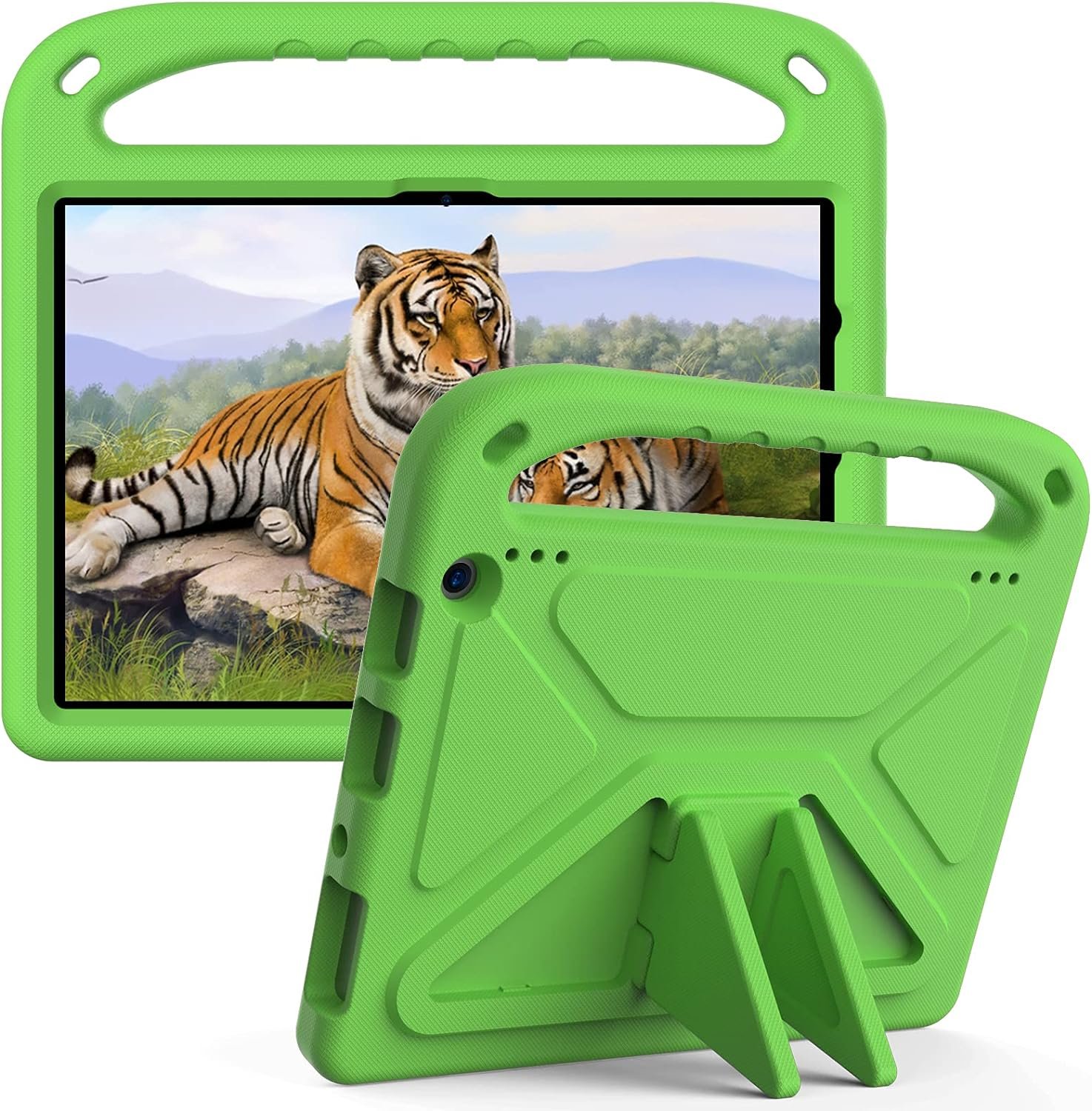 JGY Fire HD 10 2021 11th Gen Kids Case with Handle Stand Fire HD 10 2023 13th Generation EVA Kid-Proof Rugged Shockproof Full Cover Fire 10 Kid Tablet Case for Boy Girl Kids (Green)