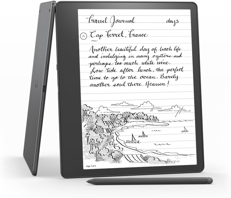 Amazon Kindle Scribe (16 GB) - 10.2” 300 ppi Paperwhite display, a Kindle and a notebook all in one, convert notes to text and share, includes Premium Pen