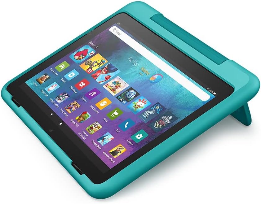 Amazon Kid-Friendly Case for Fire HD 8 tablet (Only compatible with 12th generation tablet, 2022 release), Hello Teal