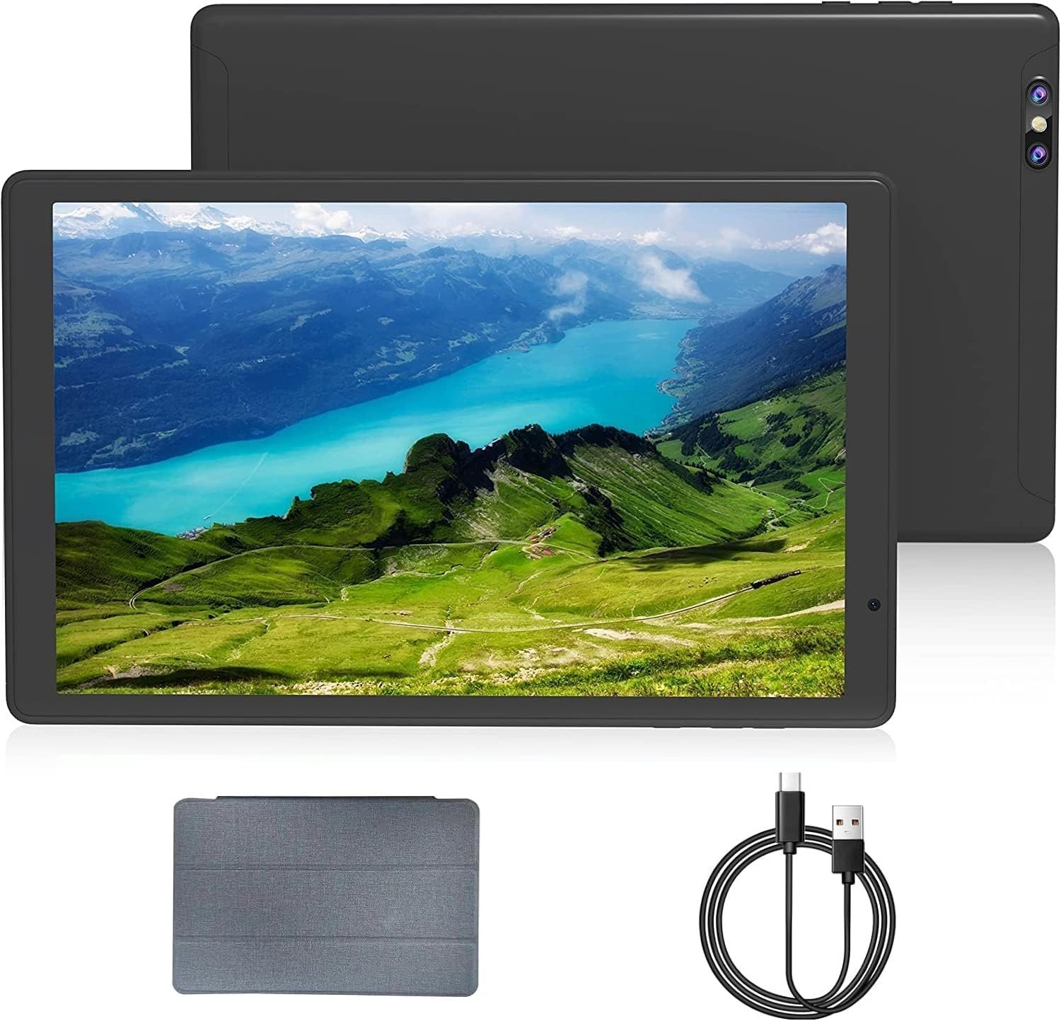 2024 E100 Android 11 Tablets,10" Android Tablets with Protective Case,Quad Core Processor,5.0MP Front+8.0MP Rear Camera,6000mah Bluetooth IPS Tablets,Wi-Fi Tablet