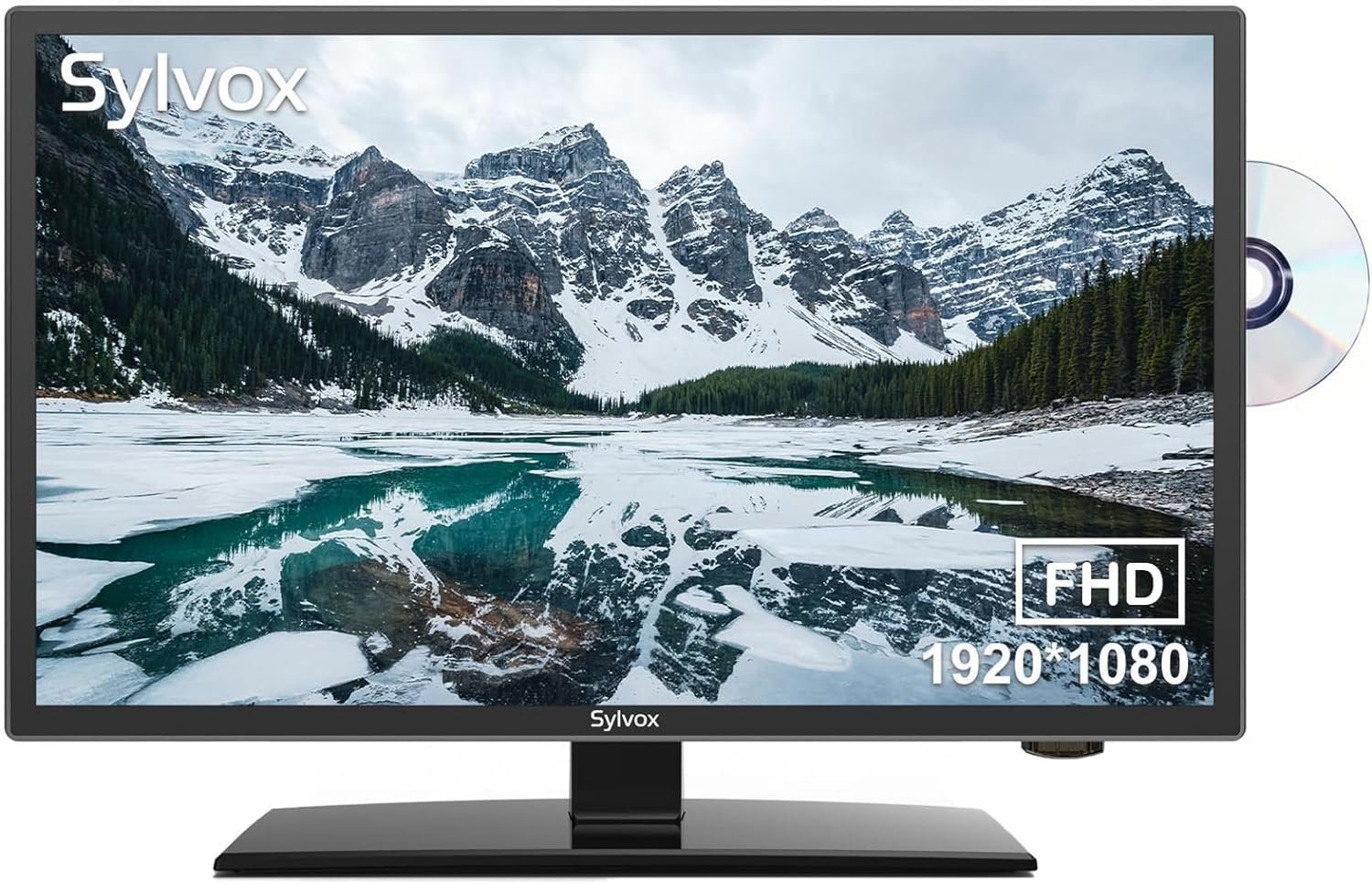 SYLVOX 24'' TV 12/24 Volt TV 1080P FHD RV TV, with Digital Video Disc Player FM Radio Base and Digital Noise Reduction, Suitable for RV Camper Kitchen Bedroom Boat, RT24R2GNDA 2023
