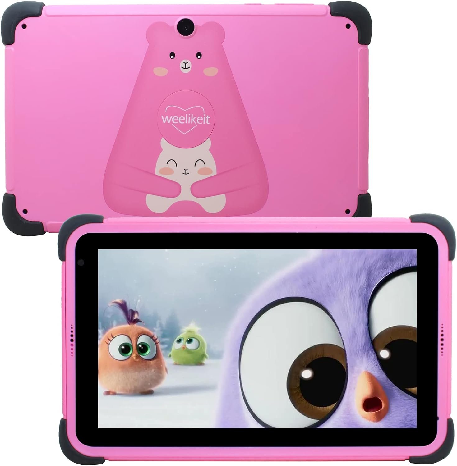weelikeit Kids Tablet 8inch, Android 11 ChildrenTablet with AX WiFi6, 2GB RAM 32GB ROM, 1280 * 800 HD Display,4500 mAh,Parental Control Tablet with Installed Kids APP,with Stylus(Pink)