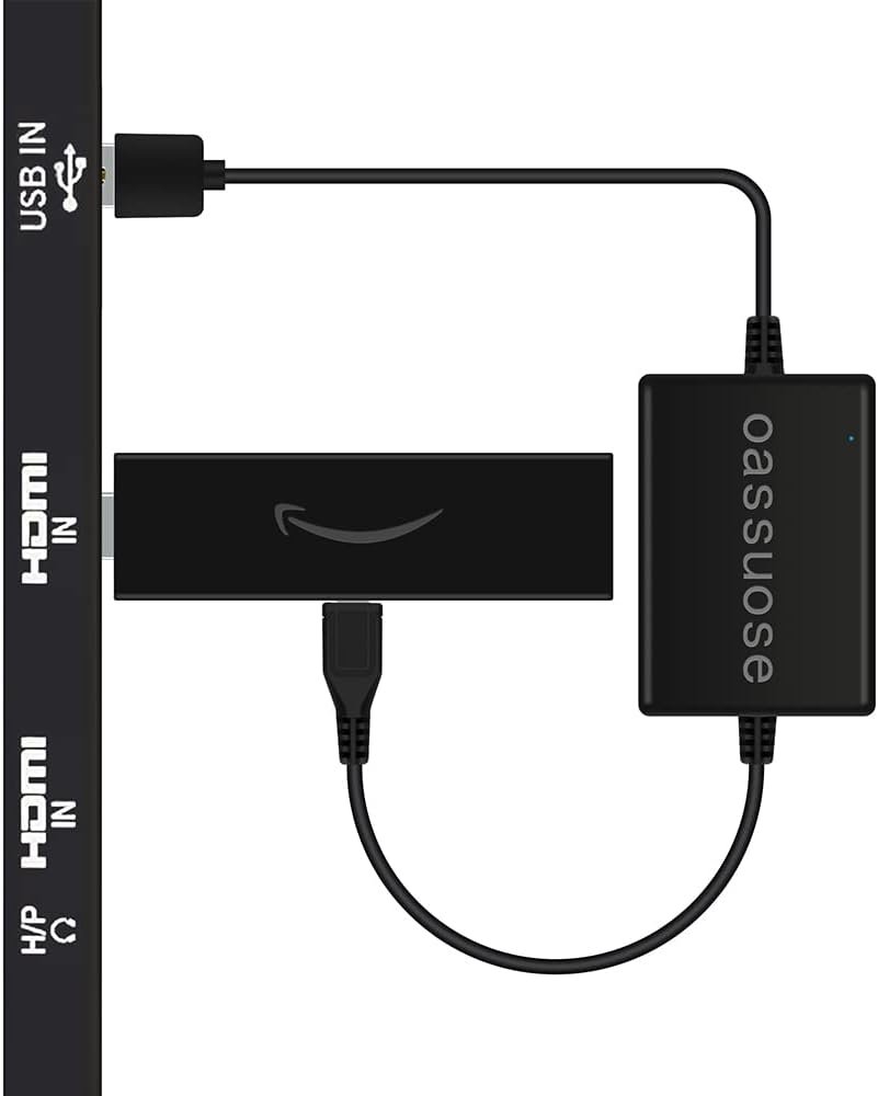 USB Power Cable Adapter for Fire TV Stick,Powers Streaming TV Sticks Directly from TV USB Port(Eliminates AC Adapter and Very Long Power Cable)