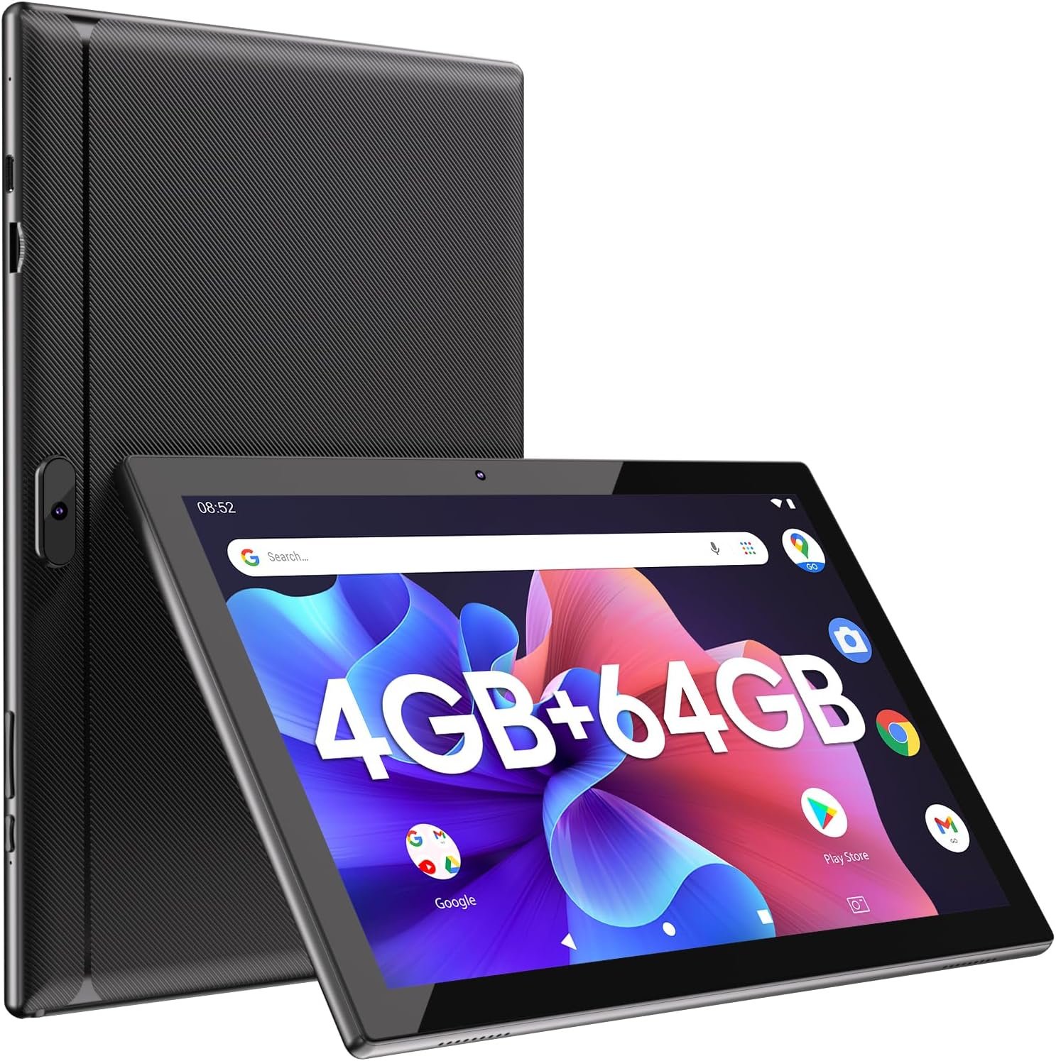 Tablet Android 12, Tablets 10 inch 4GB RAM+ 64GB ROM+ 512GB Expandable Tablet PC, 1280 * 800 IPS Screen, Dual Camera, Powerful Processor, 6000mAh Battery, Bluetooth,WiFi, Google Certified Tablet