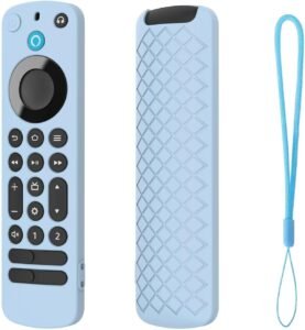 USTIYA Remote Case for Alexa Voice Remote Pro 2022 | Blue Silicone Cover