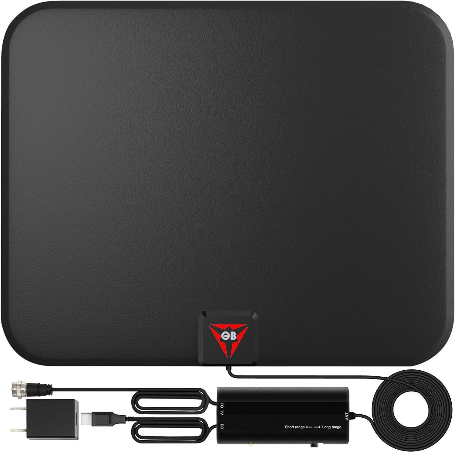 2024 Gesobyte Amplified HD Digital TV Antenna 650+ Miles Long Range Indoor Outdoor - Support 4K 8K 1080p Fire TV Stick & All TV's - Smart Switch Amplifier Signal Booster - 18ft HDTV Cable/AC Adapter