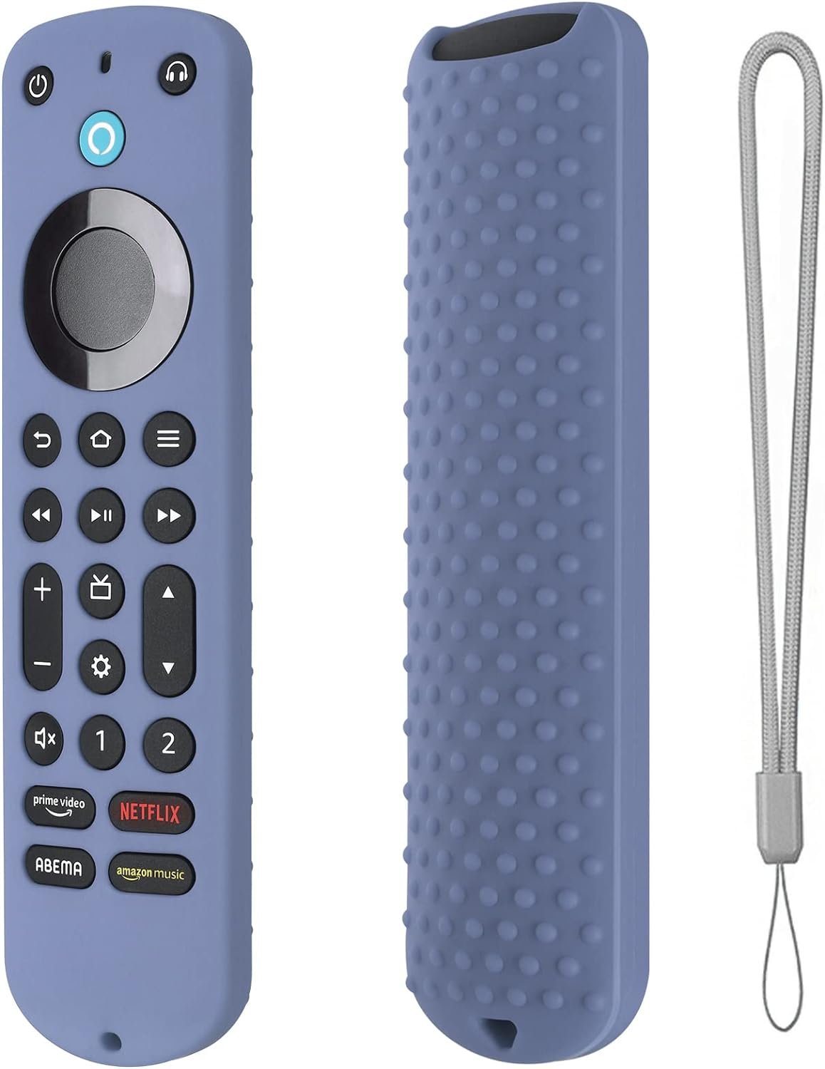 Silicone Cover for Voice Remote Pro 2022, Silicone Case Cover for Voice Remote Pro 2022 with Lanyard (Lavender Gray)