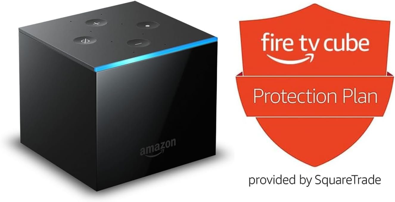 Certified Refurbished Fire TV Cube (2nd Gen), Hands-free streaming device with Alexa, 4K Ultra HD, includes 1-Year SquareTrade Warranty