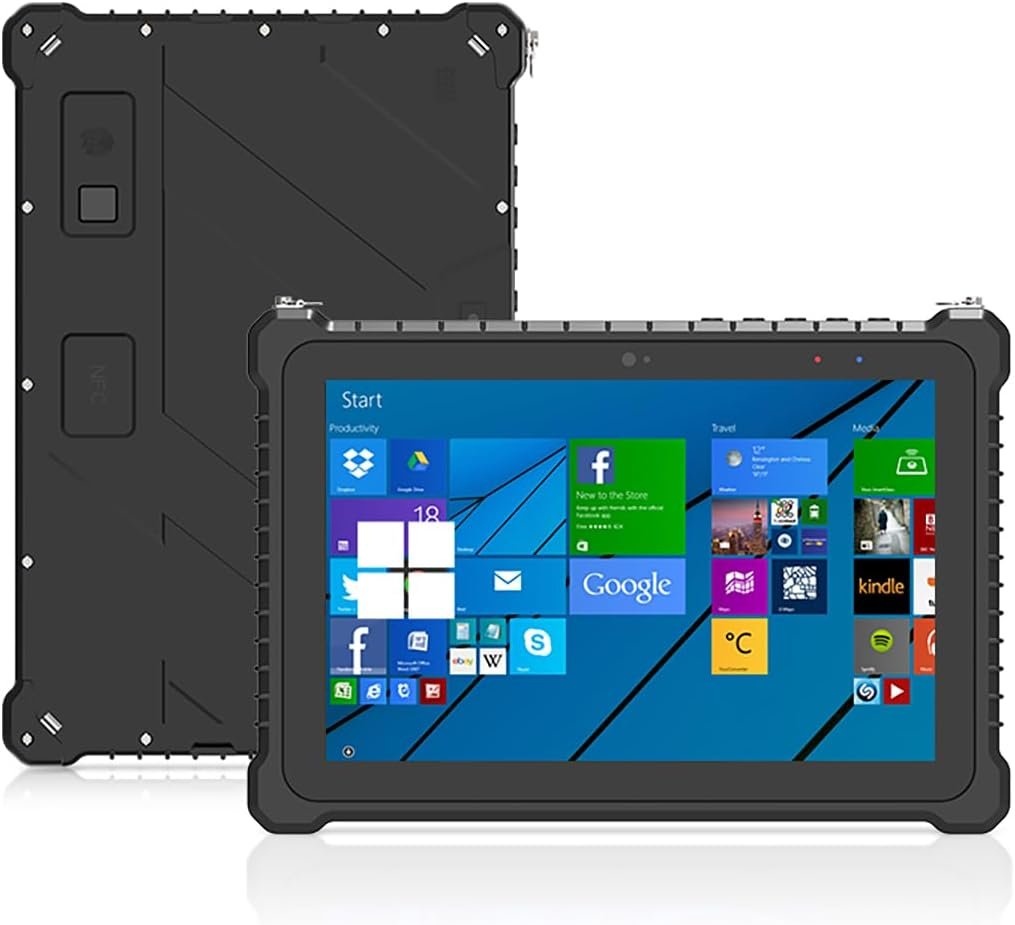 10.1" IP67 Rugged Tablet (N5100 8GB+256GB) Windows 11 Pro Waterproof Industrial Tablet PC, Fingerprint, 12000mAh Battery, 500nit, GPS, WiFi, 4G, BT4.2, for Outdoor Field Work