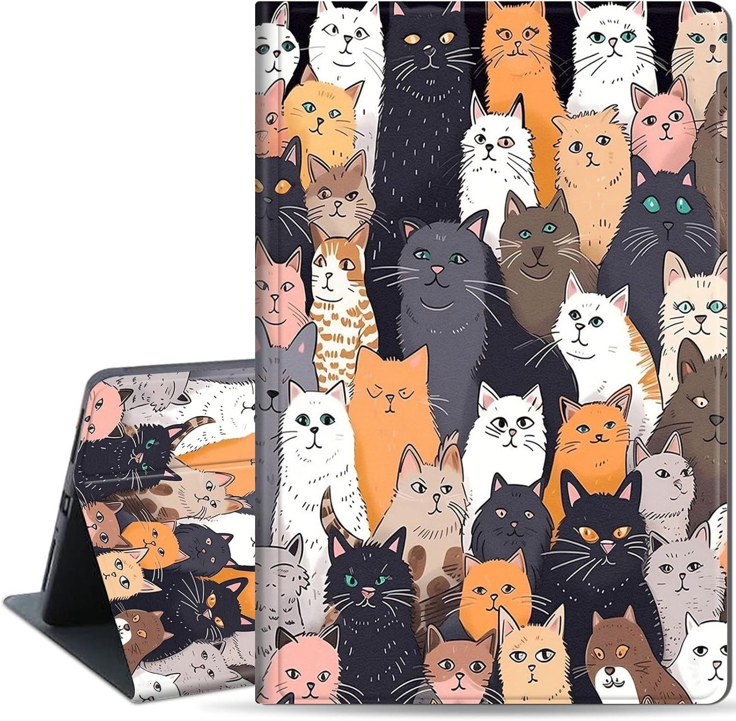 Case for All-New Amazon Fire Max 11 Tablet (13th Generation, 2023 Release), Lightweight Protective, Multiple Angle, PU Leather Slim Folio Stand Smart Cover with Auto Wake/Sleep, Cat