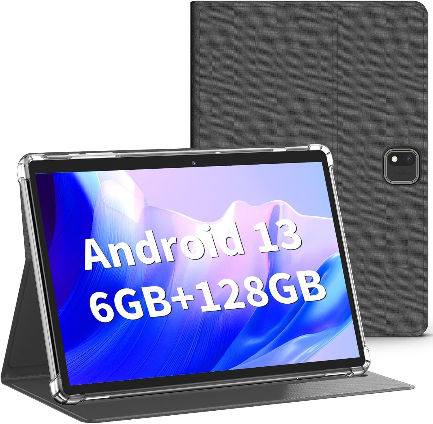 Android Tablet, 10.1 Inch Android 13 Tablet, 6GB RAM 128GB ROM, 1TB Expand, Tablet with 8000mAh Long Battery,Tablet with Dual Camera, WiFi, Bluetooth, HD Touch Screen, GMS Certified-Silver