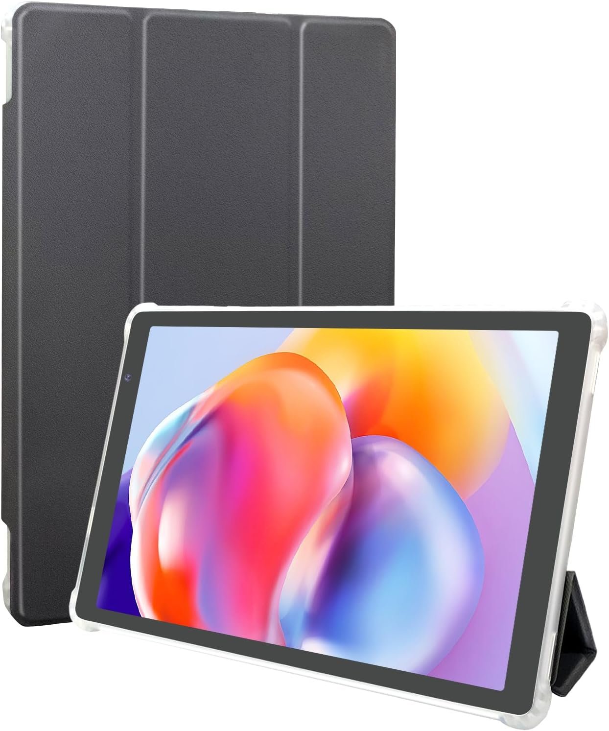 10 inch Android Tablet with Case, Tablet PC Android 12 with 4GB(2+2GB Expand) RAM 32GB ROM,1.6GHz Processor,6000mAh Battery,1280 * 800 IPS,Dual Speaker, Dual Cameras,Type C(Grey)