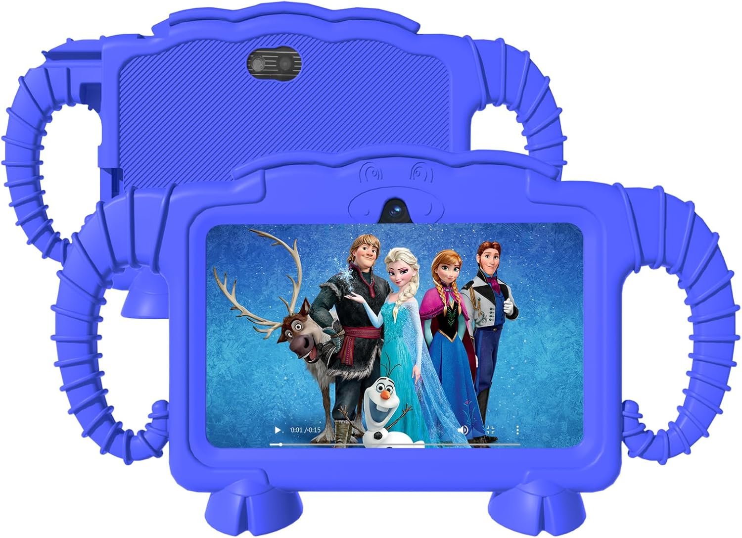 Kids Tablet, 7 inch Tablet for Kids 4 Core+32GB ROM Android Toddler Tablet with BT,WiFi,GMS, Parental Control, Dual Camera, Shockproof Case, Educational, Preinstalled Kids app Games (Blue)