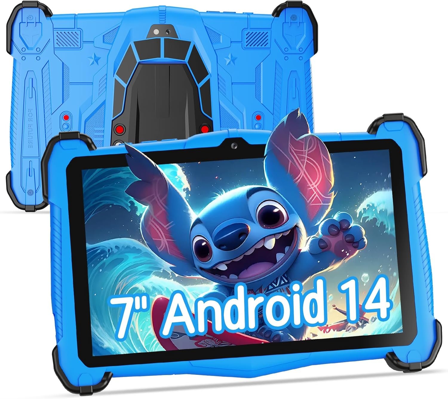 Kids Tablet 7 inch Android 14 Tablet for Kids with Case Included, 10GB+64GB, Octa-Core, iWawa Pre-Installed Parental Control, Wifi, Bluetooth, 3000mAh, Toddler Tablet with HD Touchscreen
