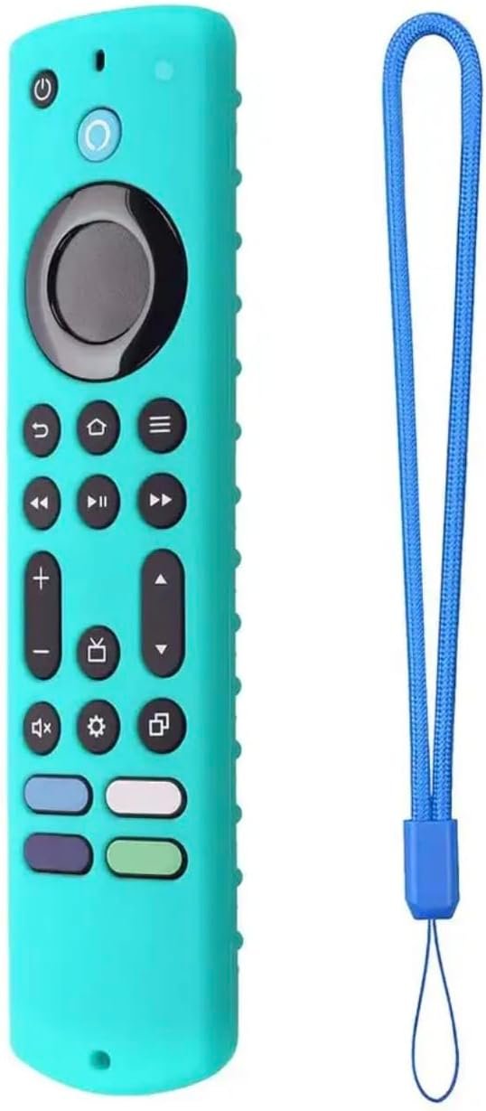 Remote Case (Glow in The Dark) for 2023 Firestick 4K Max/Toshiba/Insignia/Pioneer/Omni (QLED) Series Alexa Voice Remote Enhanced w/Lanyard (Fluorescent blue)