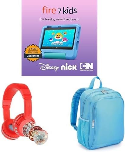 Fire 7 Kids (16GB, Blue) Back to School Bundle with Backpack and Headset