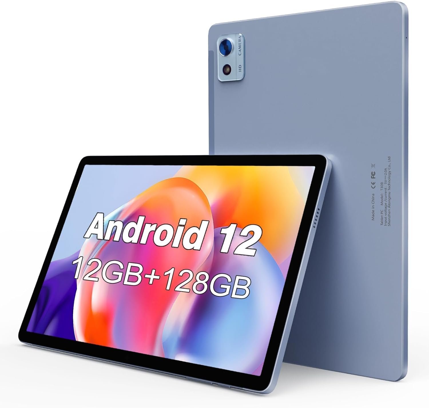 10.1 inch Android 12 Tablet, Octa-Core CPU, 12(6+6) GB RAM+128GB ROM+1TGB Expandable Computer Tablets PC, 1920 * 1200 FHD IPS Screen, 5+13MP Dual Camera, GMS Certified Tablet
