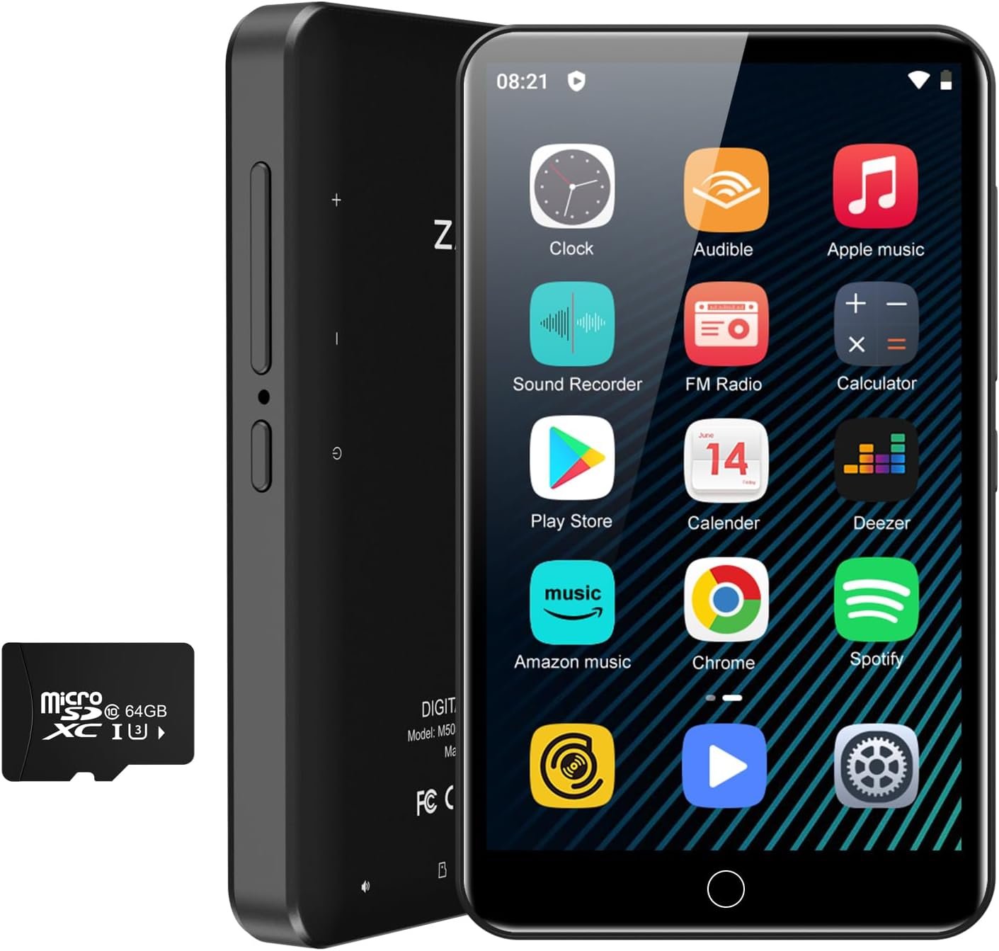 MP3 Player Bluetooth with Spotify, ZAQE 4.0" IPS MP3 Player with Bluetooth and WiFi, Audible,Browser(Removable),Amazon Music, MP4 Music Player Up to 512GB