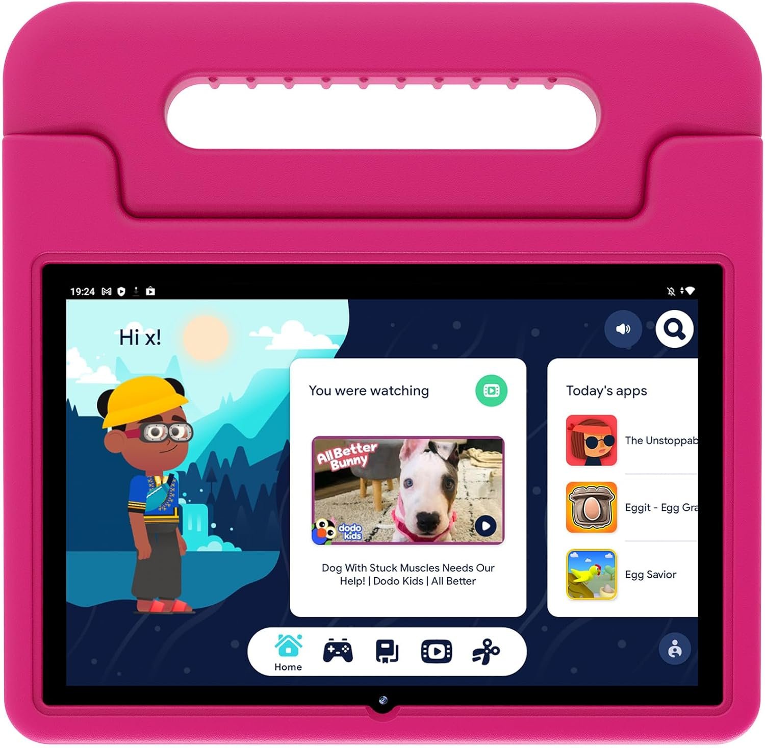 Kids Tablet, 10 inch Toddler Tablet with EVA Protective Case, 2+32GB Storage, 2+5MP Dual Cameras, 5000mAh, 5G WiFi, Android 13 Tablet for Kids with Google Kids Space, YouTube Kids (Pink)