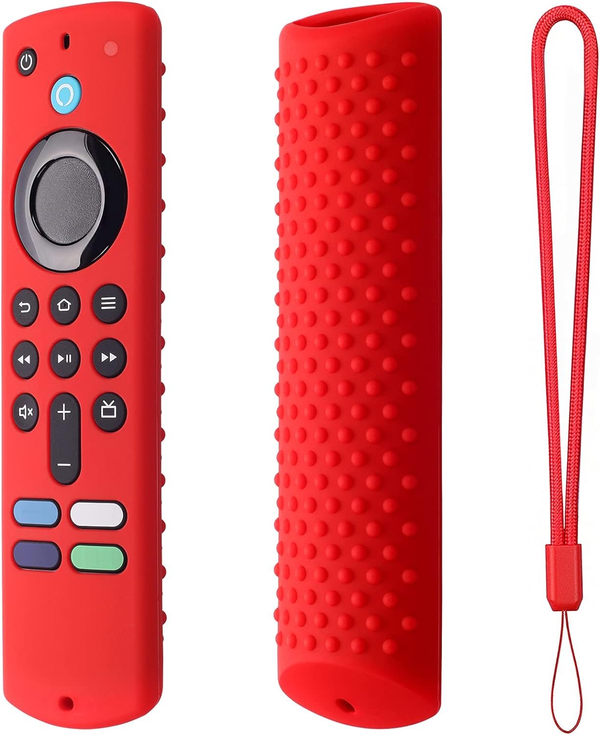 Silicone Remote Cover for Fire TV Stick 4K (2nd Gen) 2023, Fire TV Stick (3rd Gen) 2021,Fire TV Stick 4k&4K Max (2021 Release) Silicone Protective Case with Lanyard(Red)