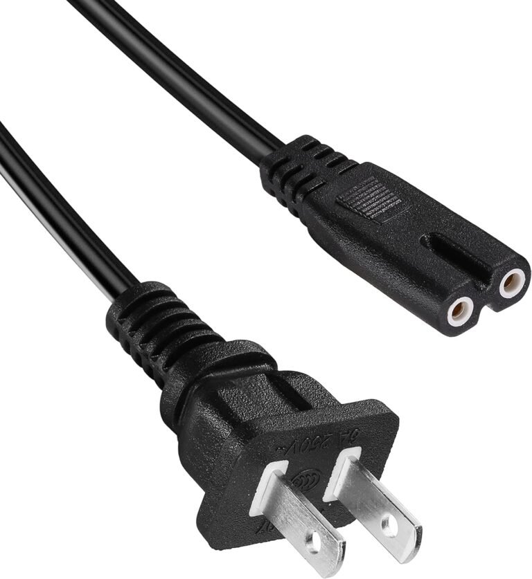 TV Power Cord 2 Prong AC Wall Plug Compatible with Amazon Fire TV and Smart TVs