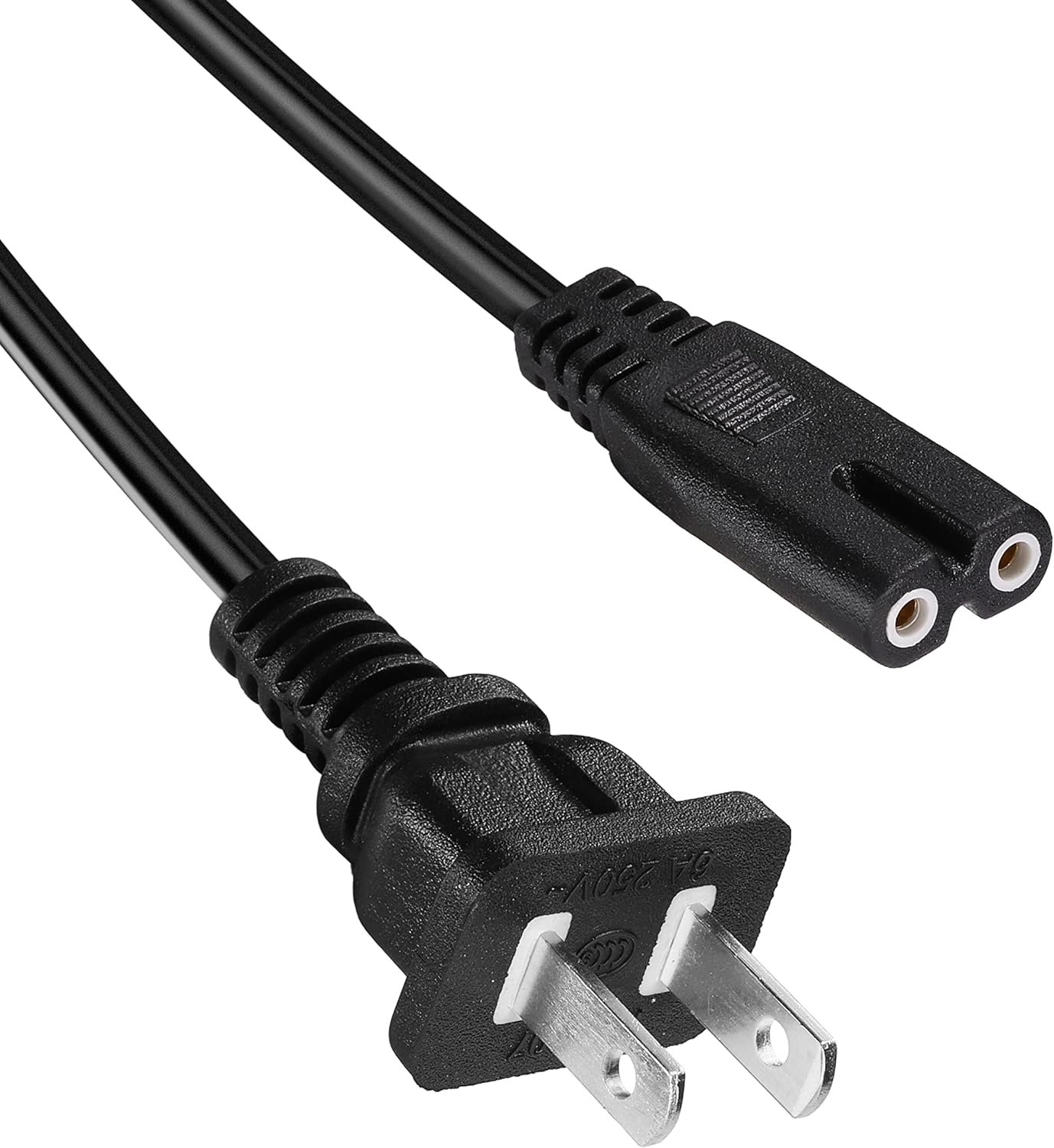 TV Power Cord 2 Prong AC Wall Plug Compatible with Amazon Fire TV 43" 50" 55" 65" 75" 4-Series Omni Series 4K UHD Smart TV (5FT)