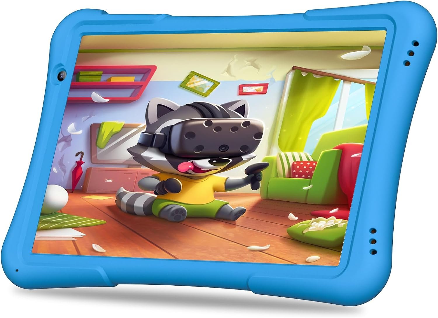 PRITOM 10 inch Kids Tablet Android 12 Tabletas 32GB, Quad-Core, 6000mAh, Large HD IPS Display, WiFi 6, Dual Camera, Bluetooth, Toddler Tablet for Kids Age 3+, Blue