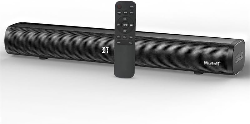 Sound bar for TV 60 Watts Small Soundbar 16 inch Surround Sound System TV Sound Bar Speakers, Home Theater & 3 EQ Modes, with Bluetooth, HDMI, AUX, USB, Opt Connection, for PC, Phones, MF604H