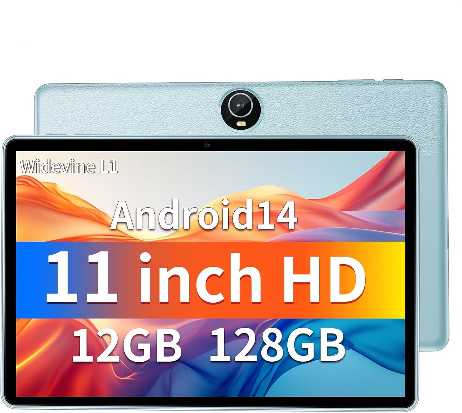 2024 Newest Tablet, Android 14 11 Inch Tablet,12GB RAM 128GB ROM 1TB Expand,Octa-Core Processor, Support Fast Charging, Large Capacity Battery, HD Display, WiFi, Bluetooth (Blue)