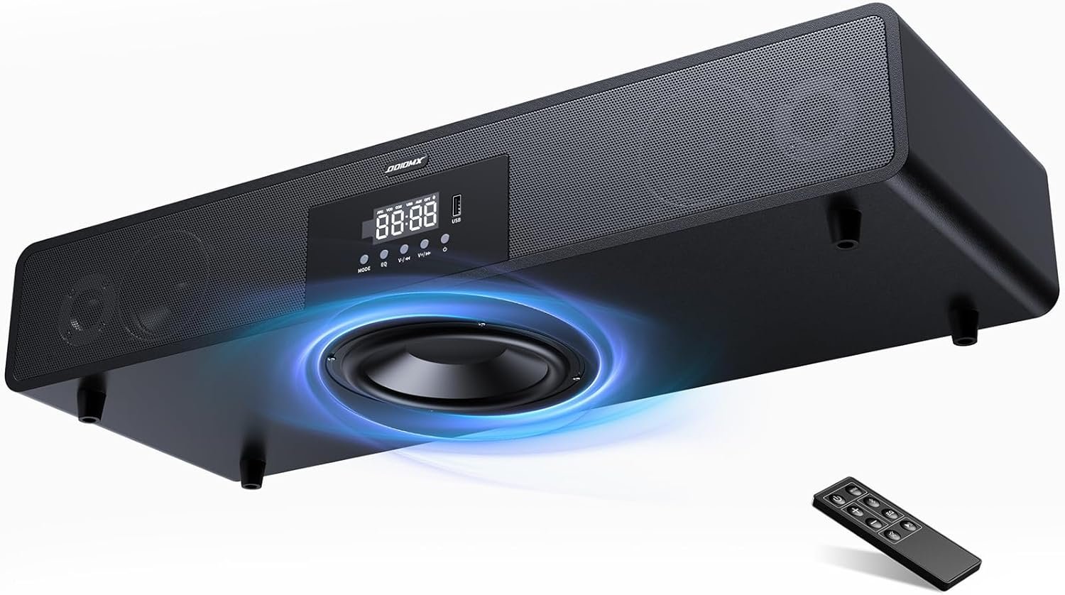 2.1ch Sound Bar for TV with 6.5" Subwoofers(All-in-One), Powerful 120W Wooden Soundbar for Smart TV, 3D Home Theater Audio Surround Sound System, TV Speakers