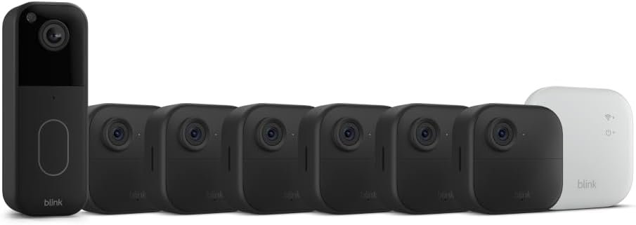 All-new Blink Video Doorbell + Outdoor 4 XR – Wireless smart security cameras, two-year battery life, go up to 400 feet from your home with extended range. Sync Module XR included.