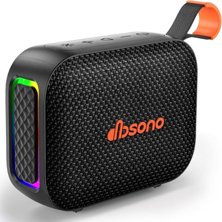 Portable Bluetooth Speaker Waterproof Gift: IPX5 HD Sound Up to 24H Playtime, TWS Pairing, Wireless Speakers with Lights, Travel Essentials Valentines Birthday Gifts for Men Women Boys Girls-Black