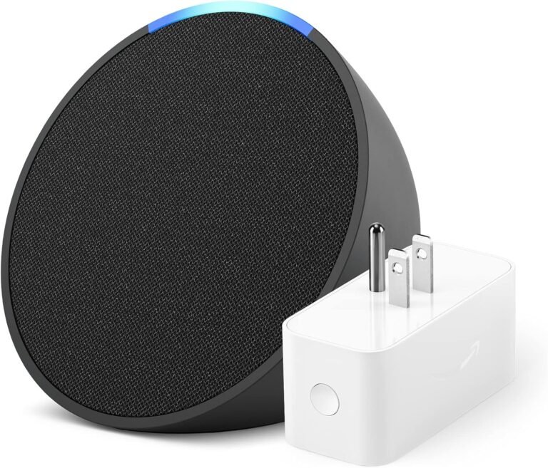 Amazon Echo Pop Charcoal with Amazon Smart Plug: Compact Alexa Speaker for Smart Homes