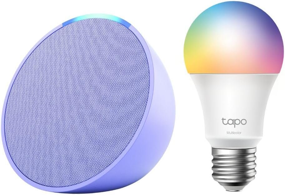 Echo Pop with TP-Link Tapo Smart Color Bulb