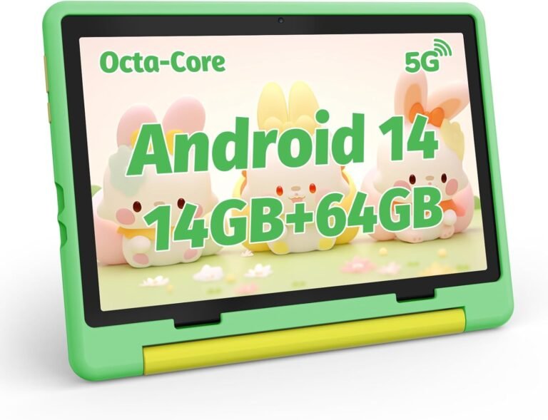 10-Inch Kids Tablet with Android 14, Parental Controls, and 5G WiFi for Ages 3-12