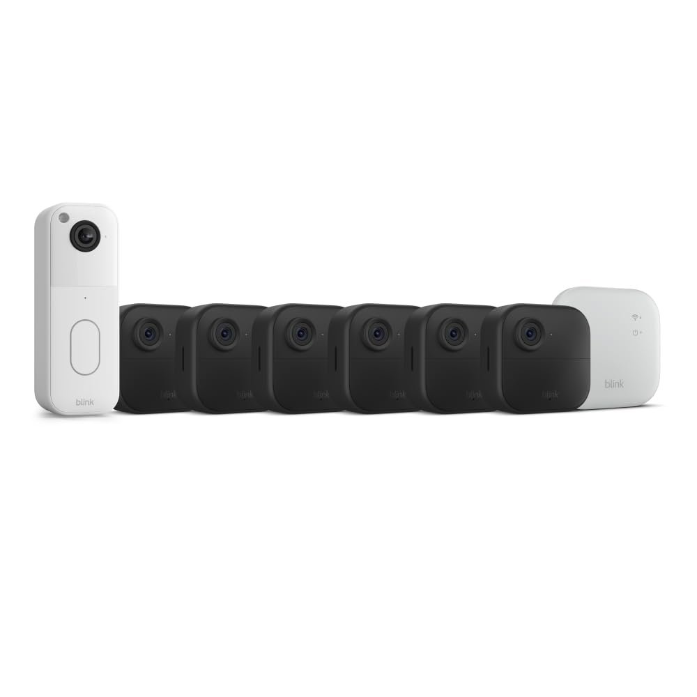All-new Blink Video Doorbell + Outdoor 4 XR – Wireless smart security cameras, two-year battery life, go up to 400 feet from your home with extended range. Sync Module XR included.