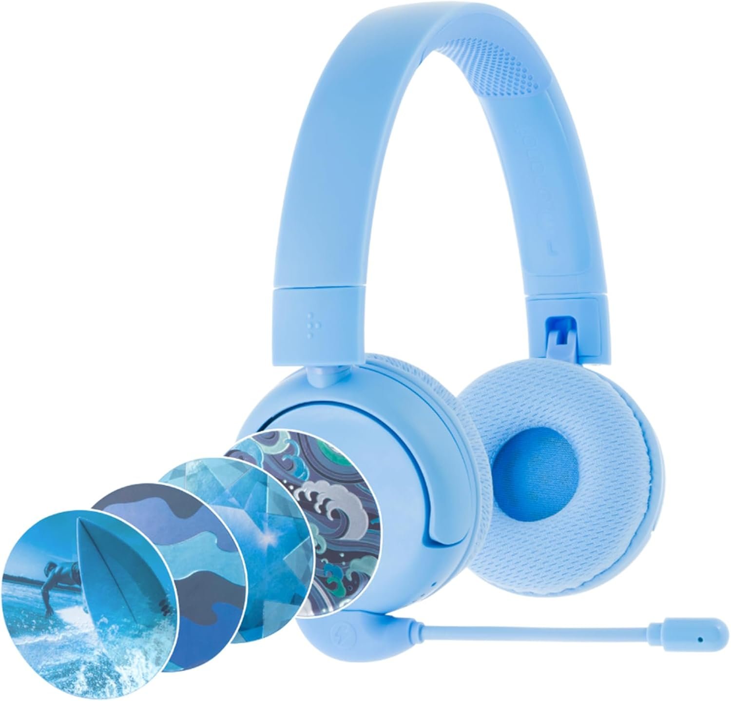 Made for Amazon Bluetooth Kids Headphones with Boom Microphone | Blue