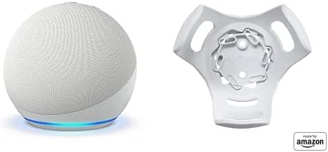 All-new Echo Dot (5th Gen, 2022 release) Glacier White with Wall Mount